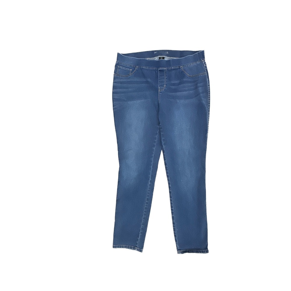 Sound Style XL Dark Wash Pull On Jeggings High Rise Blue Denim Pants